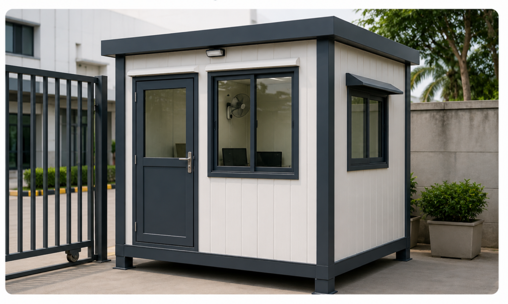 Security Guard Cabin Manufacturer in Gujarat – Portable Security Cabin for Factories, Warehouses and Residential Projects