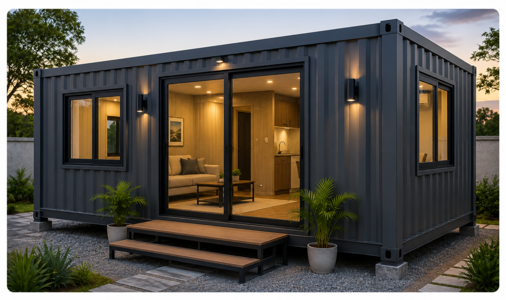 Portable Container House Manufacturer in Gujarat – Modern Container Home with Customized Interior Design